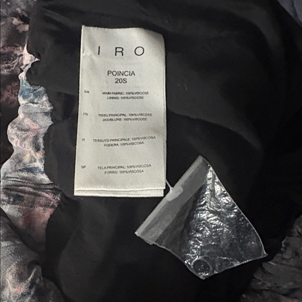 IRO Floral Plunge Neckline Long Sleeve Jumpsuit in Grey Size 4 — STUNNING!!! - Picture 8 of 9